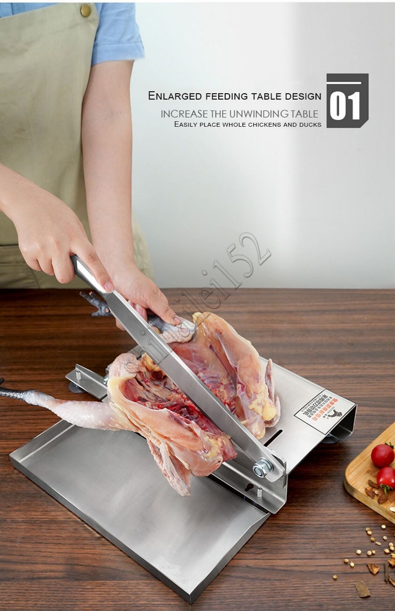 Stainless Steel Frozen Meat Slicer Bone Cutting Knife Minced Lamb Slicer Machine Multi-fuction Frozen Chicken Duck Fish Cutter