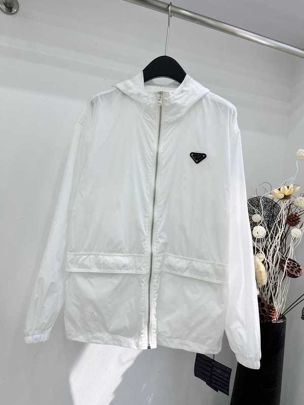 Women's Jackets designer brand 24 Summer New Product Simple Drawstring Hooded Logo Decoration Casual Light and Thin Nylon Sun Proof Charge Coat for Women MKLH