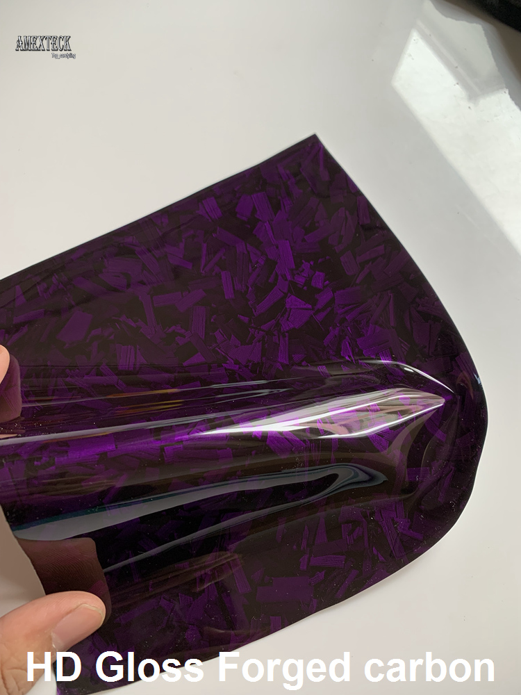 HD Gloss Purple Purg Forged Vinyl Enrapie de vinyle Film de couvrage avec une libération d'air Basse colle à basse colle auto-adhésive Foil 1,52x18m 5x59ft avec une doublure pour animaux de compagnie