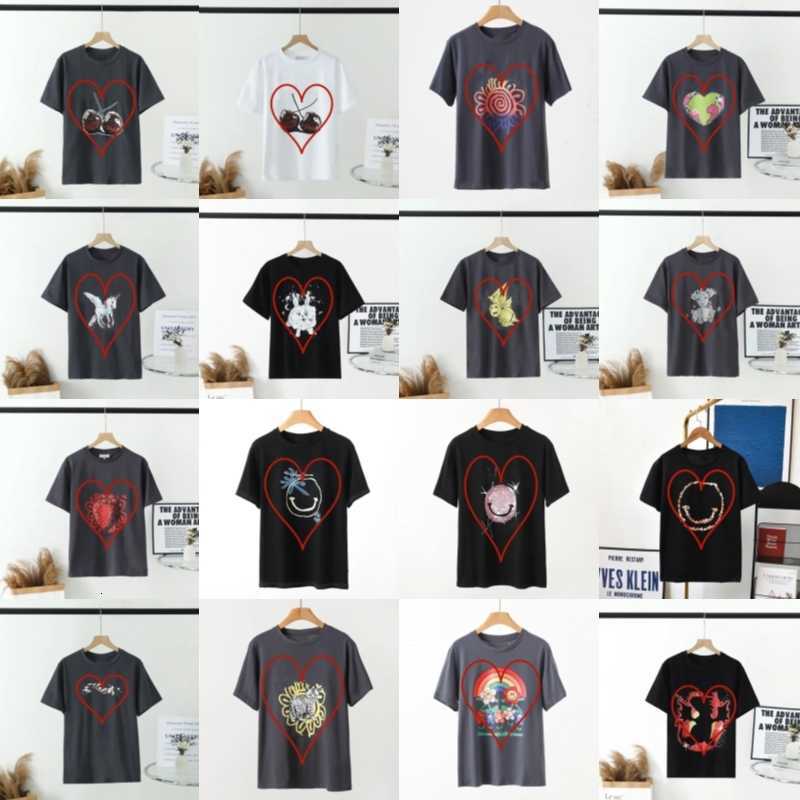 Ganny Tshirt Womens Designer T-shirt Impressão de cerejeira solta Crew pescoço de manga curta Tops casuais de algodão 2024 Tees de verão y2k streetwear pt6l