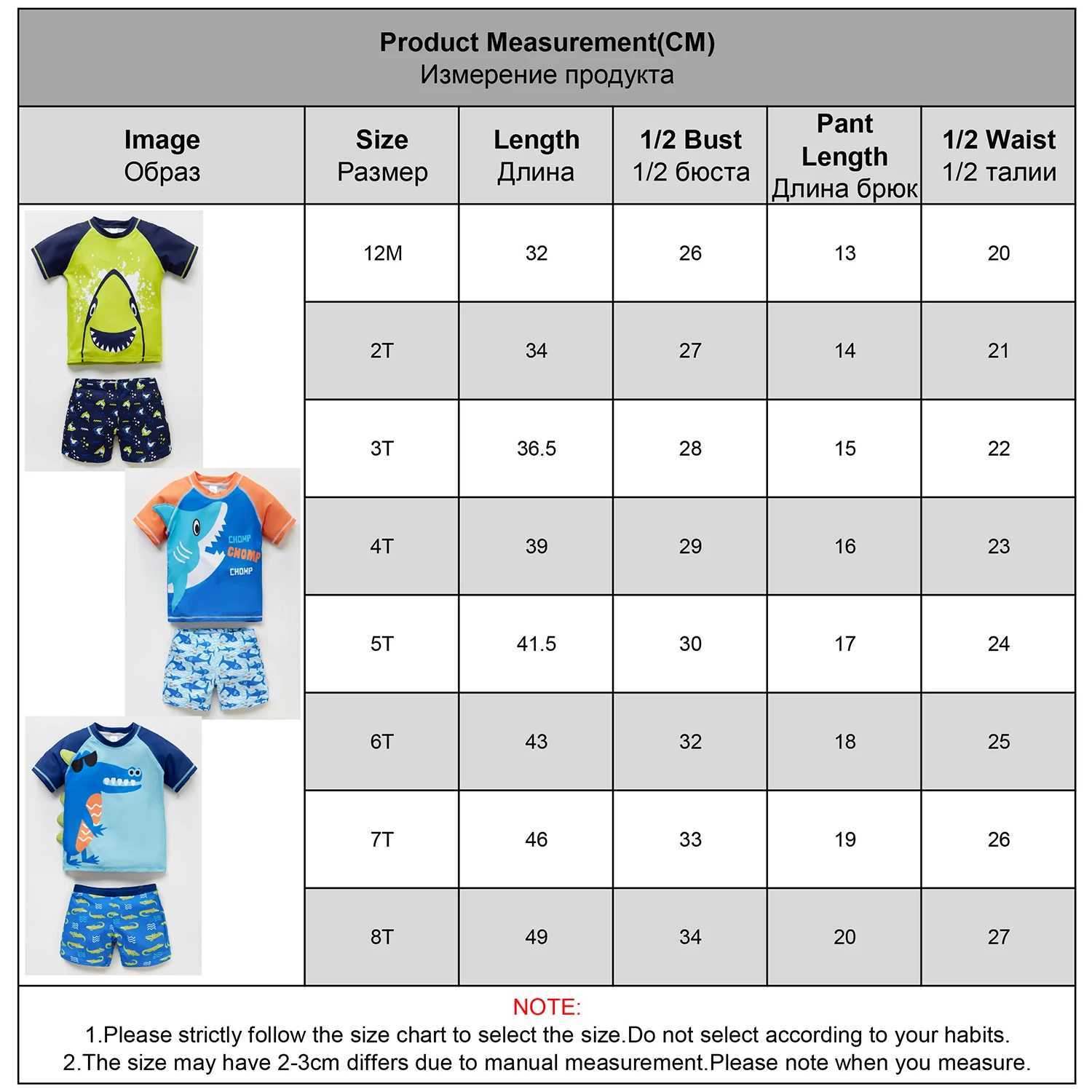 Shorts Honeyzone Baby Boy swimsuit set childrens swimsuit with UV protection shark print childrens swimsuitL2405L2405