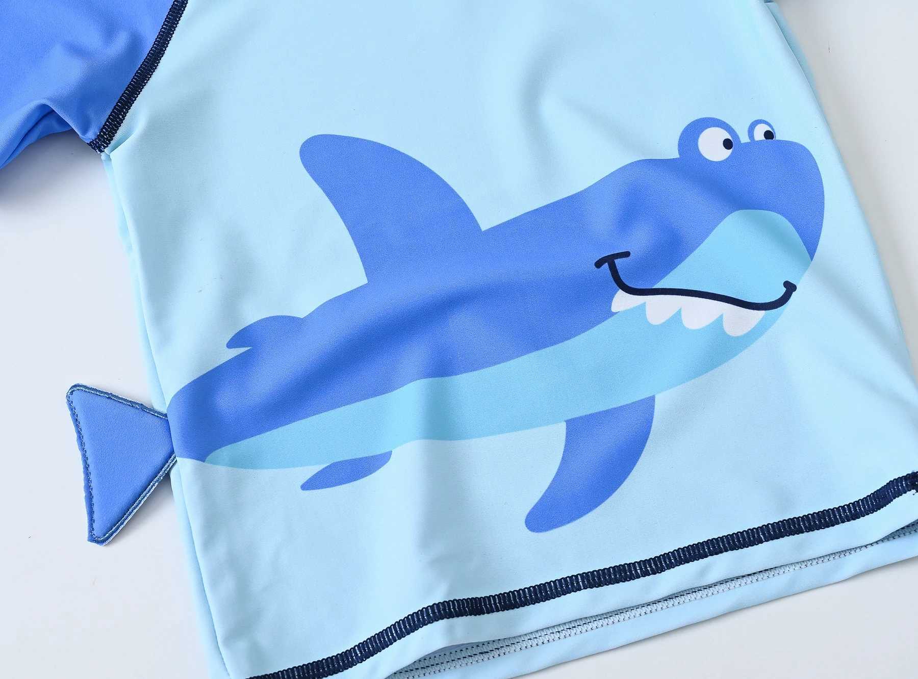 Shorts Honeyzone Baby Boy swimsuit set childrens swimsuit with UV protection shark print childrens swimsuitL2405L2405