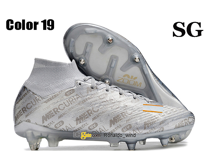 Подарочная сумка Мужчина высокая лодыжка футбольные сапоги Ronaldo CR7 Vapores 15 XV Elite SG Cleats Front Mrank Mbappe 9 Neymar Acc Zooms Soccer Shoes Top Top Trainers Botas de Futbol