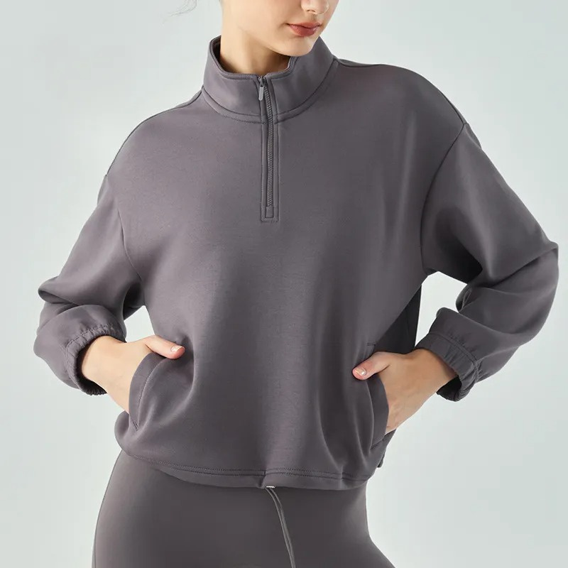 Al Yoga Sweatwear с длинными рукавами. Клоловые костюмы. Пуловые ветропроницаемый мам -шейный свитер.