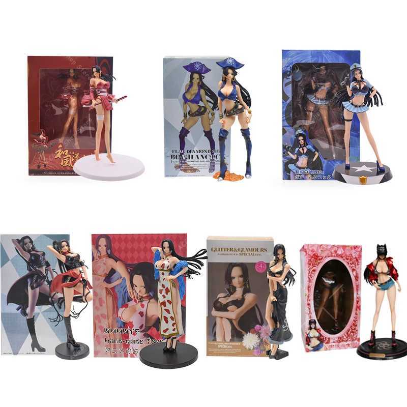 Action Toy Figures One Piece Boa Hancock Anime Figur 7 Style Sexig Polis Uniform Temptation Pirate Sweetheart Cheongsam Model Collection Present Ny T240513