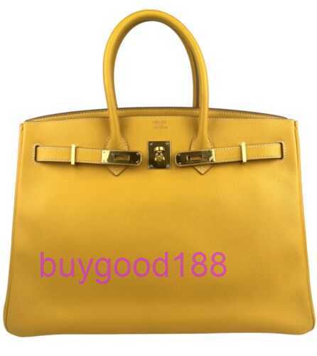 Aabirdkin Disdicate Luxury Designer Totes Sac 35 Candy Yellow Gris Gary Epsom Leather Gold Hardware pour le sac à main pour femmes Sac à bandoulière