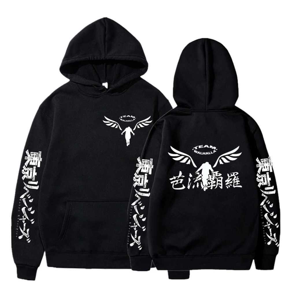 Moletom de moletons masculinos Anime Tokyo Revengers Compolados com capuz de tamanho masculino Mulheres Sorto Manga Strtwear Harajuku unissex Pullover quente T240510