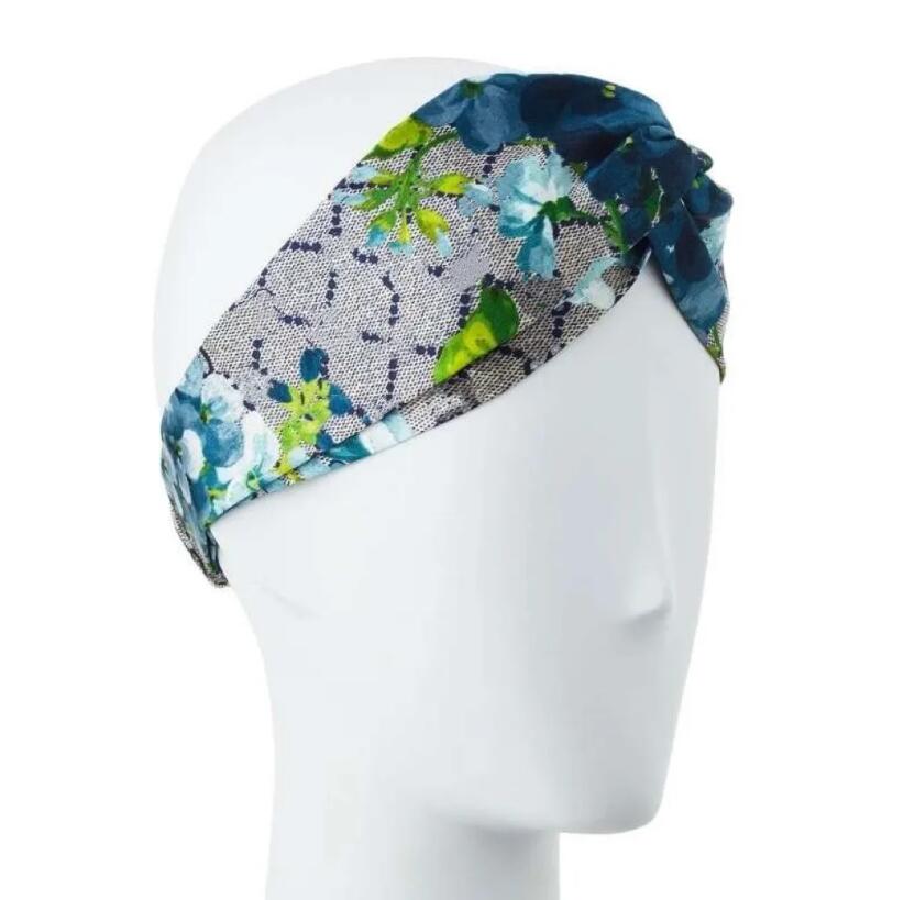 Hot sale women blooms silk Headband For Womens designer Green red flower bird Hair bands Girl Retro Turban Headwraps