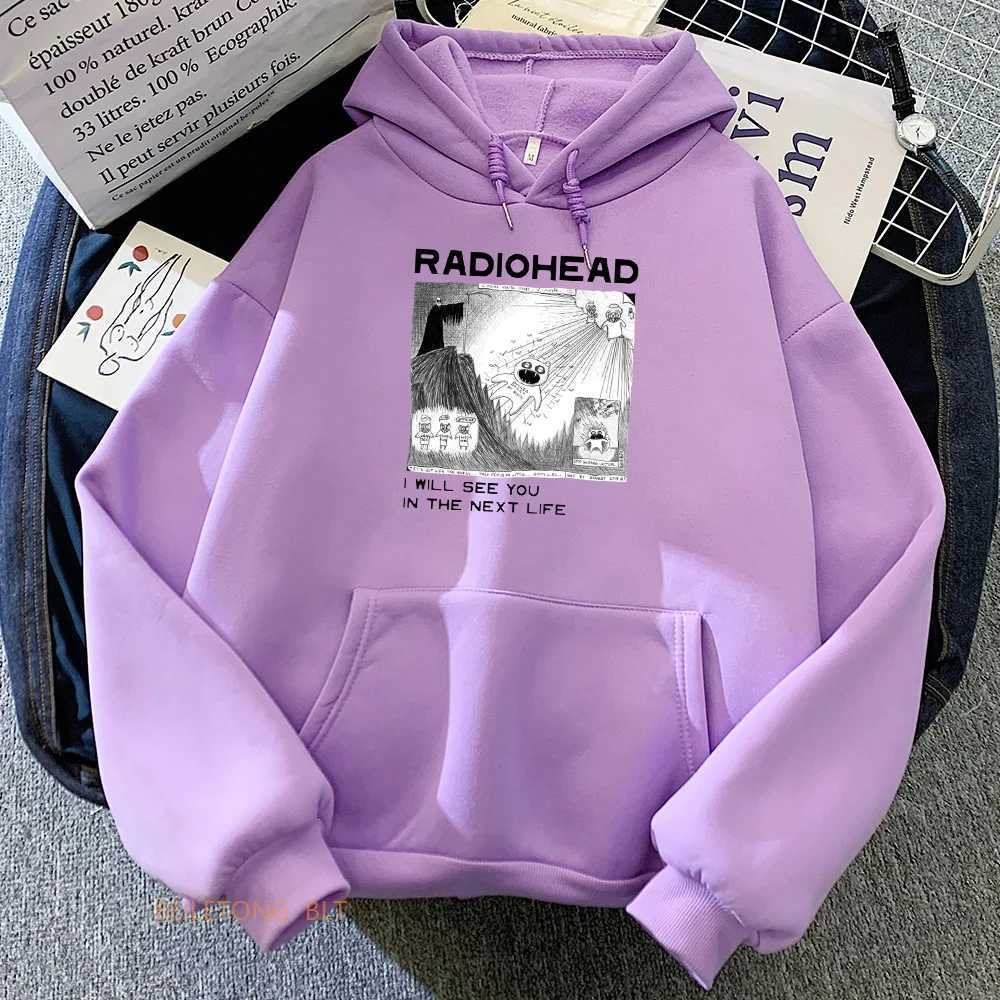 Erkek Hoodies Sweatshirts Radiohead Müzik Band Hoodies Street Giyim Hip Hop Sizi Göreceğim Uzun Kollu Erkek/Kadın Giysileri İçin Sweatshirt Baskıda Baskı