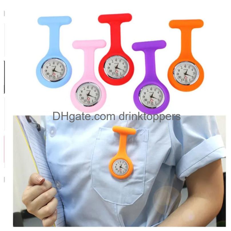 Nurse watch Medical Silicone Clip Pocket Fashion Brooch Fob Tunic Cover Doctor Silicon Quartz Nursing Lapel Watch with Second Hand Watches NEW