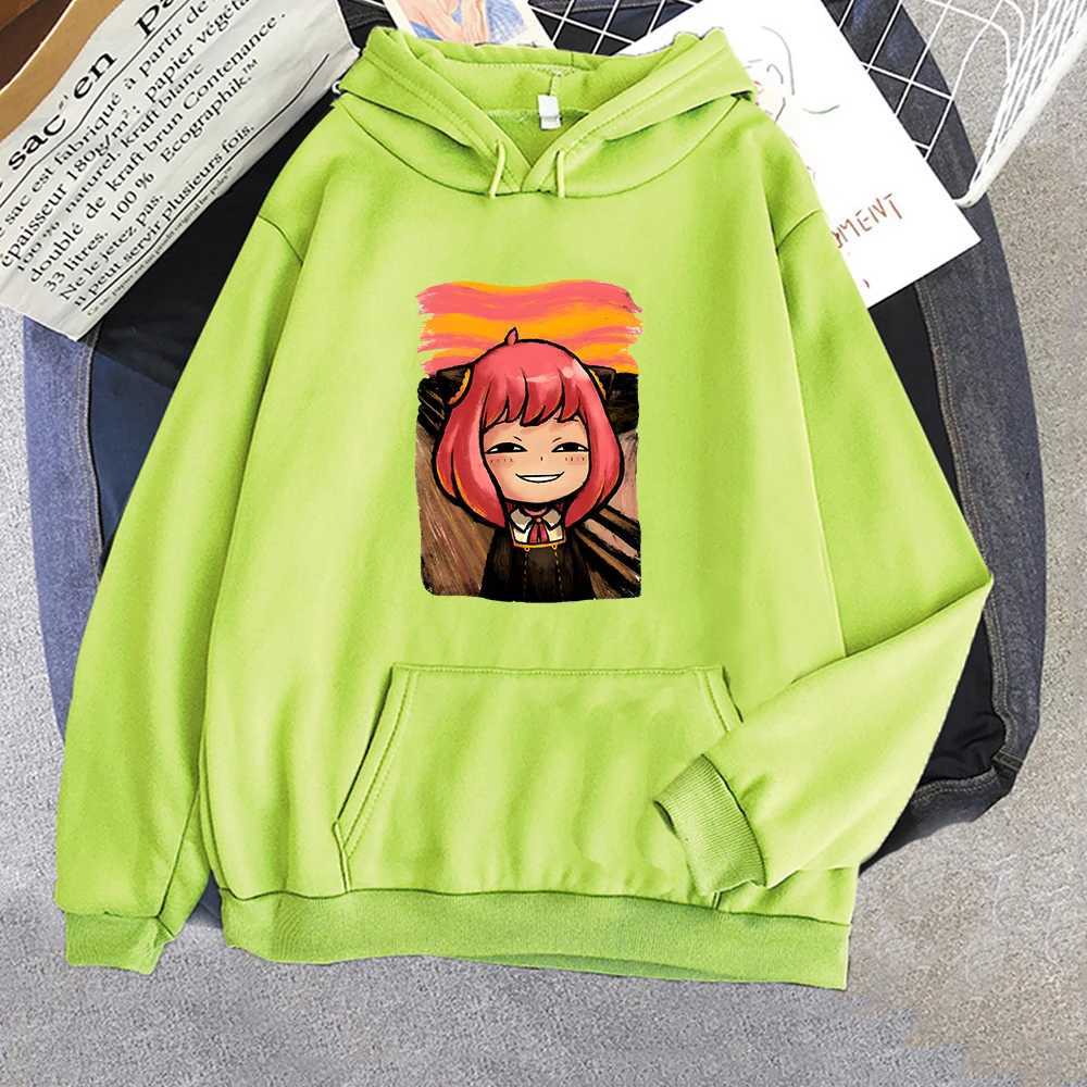 Herren Hoodies Sweatshirts Hot Anime Spy X Familie Anya Graphic Printed Kapuze Gilr Hoodie Plus Size Pullover Harajuku Frauen Herbst Warm Fashion Sweatshirt T240510