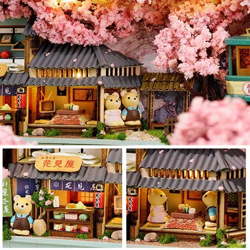 Architecture/DIY House DIY Box Theater Doll House Miniature Home Nostalgic Theme DollHouses Miniature Box Cute Doll Houses Assemble Kits Furniture Woo