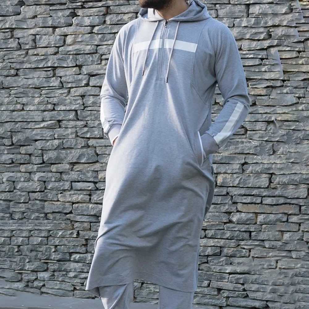 Heren Hoodies Sweatshirts Mens Muslim Midden-Oosten Islamitische Arabische Retro-kleding Losse lange mouwen Drawtringzakken Volledige lengte capuchon Robesl2405