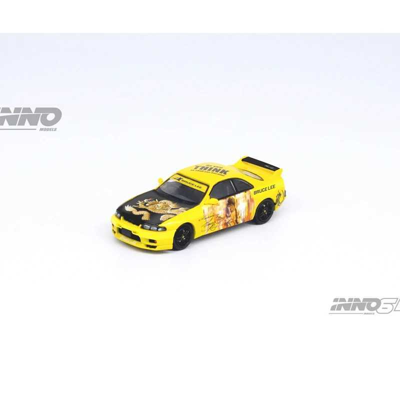 Diecast Model Cars Inno 1 64 Skyline GTS-R R34 Bruce Lee GTR R33 R32 R31alloy Car Model Decoration T240513