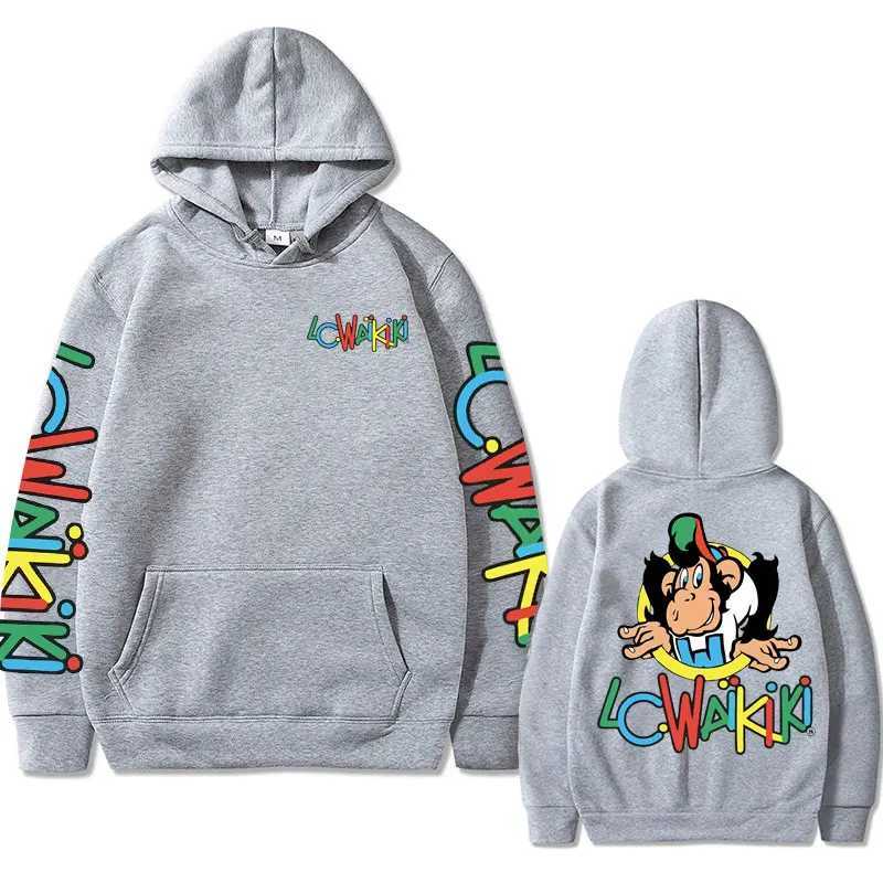 Heren Hoodies Sweatshirts Hot verkopen Grappige aap grafische hoodie LC Wiki Monkey Dubbleed Gedrukte Hoodie Mens en Dames Clothing Heren modieuze sports