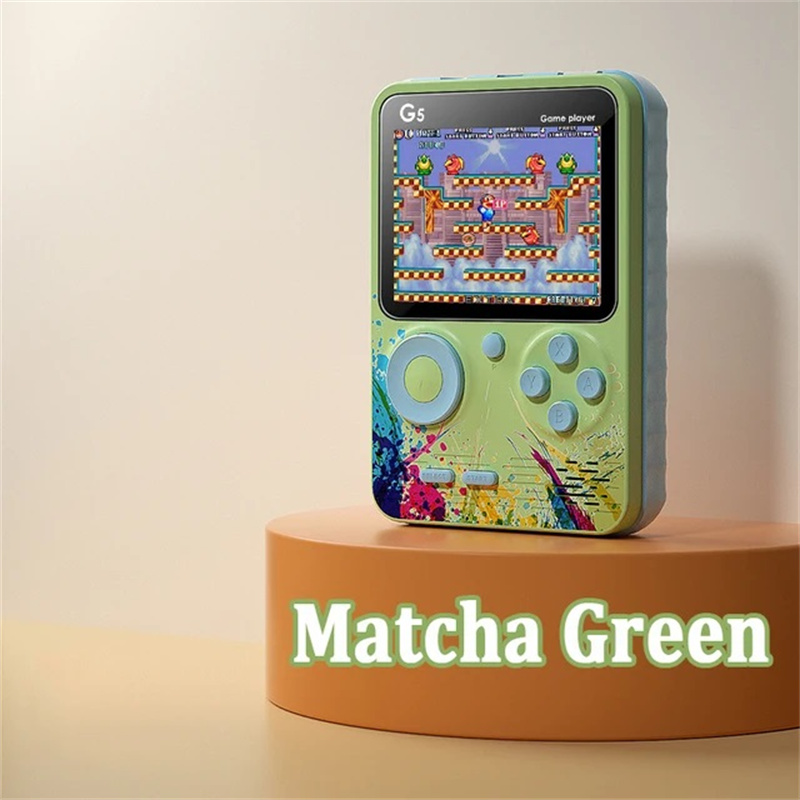 G5 retro handheld gameconsole met 500 klassieke games 3.0 inch scherm draagbare gamepad macaron kleur 1020 mAh oplaadbare batterij