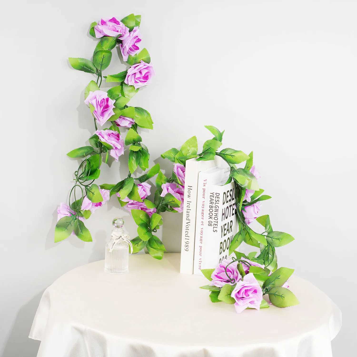 3 pezzi di fiori decorativi ghirlanti 9 fago / lotti di seta foglie verde edera usate la decorazione del matrimonio in famiglia con foglie finte appese ghirlanda