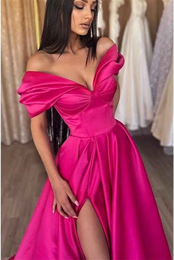 Pink -Prom -Kleid Fuchsia formelle Abendpartykleider zweiter Empfangsgeburtstag Verlobungskleider Robe de Soiree 01