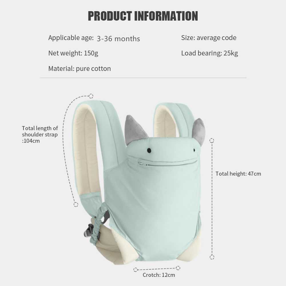 Carriers Slings Backpacks Baby kangaroo shoulder strap newborn packaging sling ergonomic cute bite towel baby cotton breathable front baby carrier Y240514