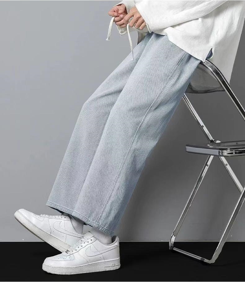 Summer Men Designer Solid Jeans Men's Wide Leg Jean Straight Denim Long Pants Loose Slim Sports Men's Clothing Casual Mens Womens Streetwear Hip Hop Jeans Trousers M-3XL