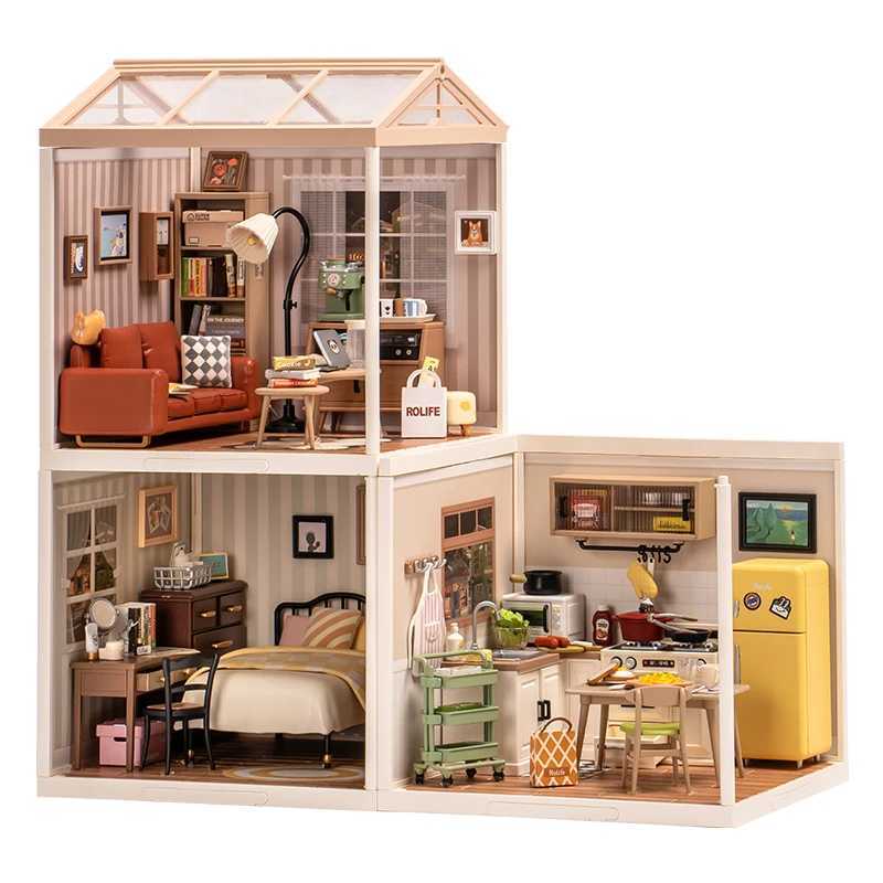 Arkitektur/DIY House Rolife Building Block Kits 3D Puzzle Toy Super Store Sweet Dream Bedroom Plastic Diy Miniature House Kit