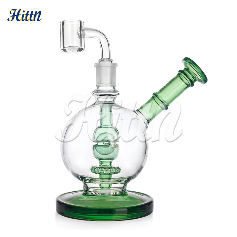 2024 HITTN NOUVEAU MINI EGG PERC DAB RIGNE PRIGURES BUBLER POUVE PERC PERC Verre Fumer des plaques de tuyaux d'eau avec un banger de quartz de 14 mm 6 ''