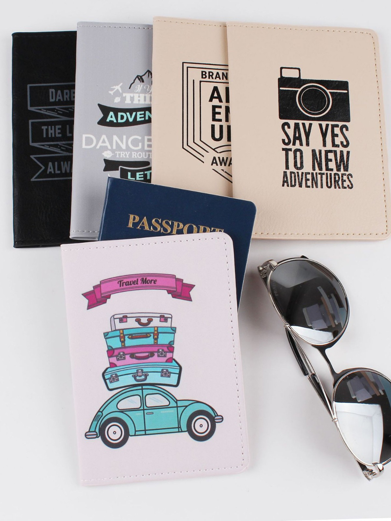 Card Holders PU Letter Printing Travel Passport Cover Mix Style