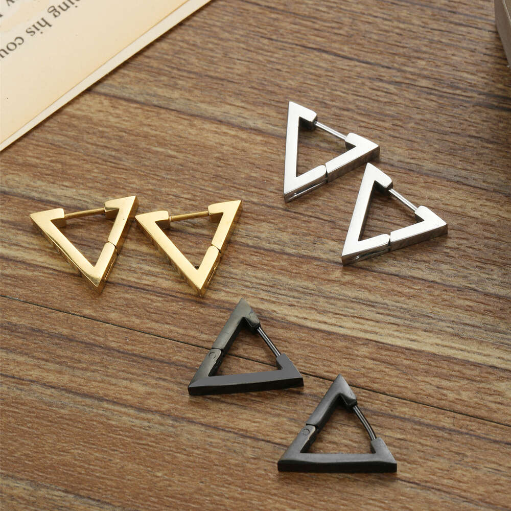 2024 Fashion Glamour Jewelry Stainless Steel Triangular Exquisite Ladies Personality Sparkly Earrings