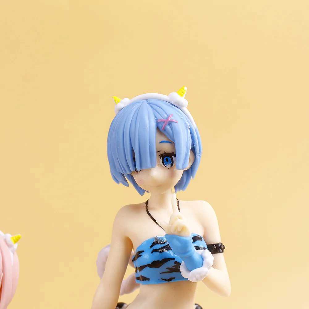 Figuras de brinquedo de ação Novo anime figura de pijamas leopardo biquíni sentado postura menina coleta de ação pvc modelo y240514