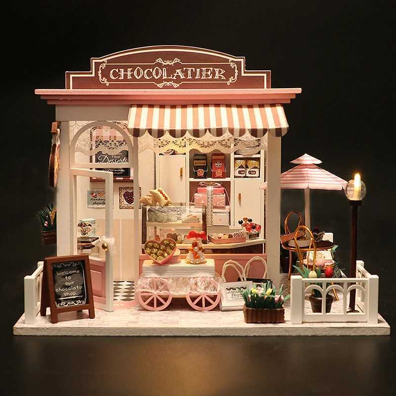 Architecture / DIY House Mini Doll House Puzzle Furniture Assembly Modèle DIY Small Kit Making Room Toys Fabriqué à la main