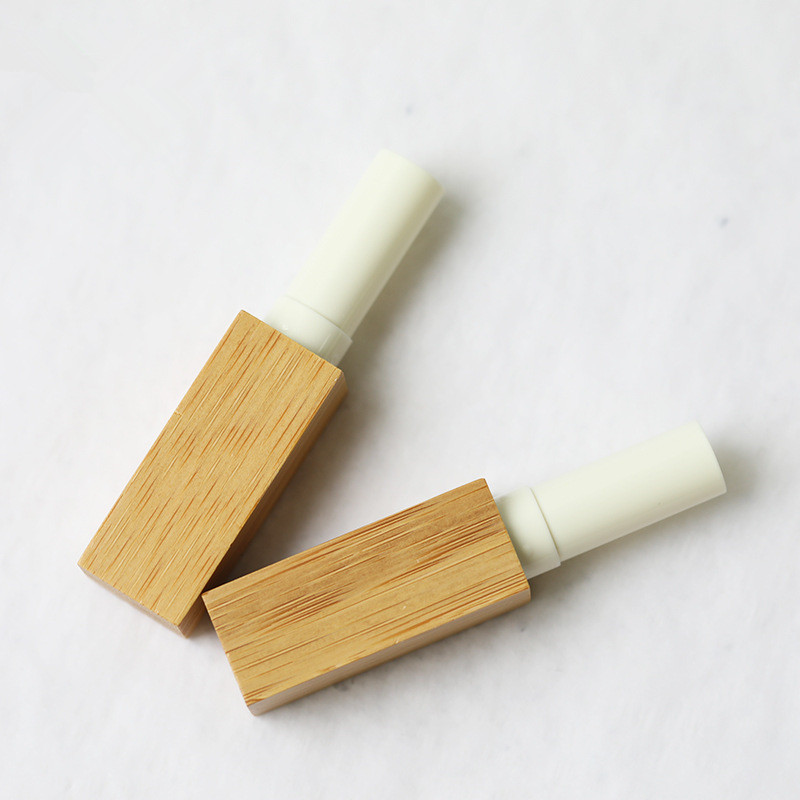 2.8G Lege Natural Bamboo Diy Lipstick Lip Balm Lip Tube Cosmetische container Lege lipglossbuis J35