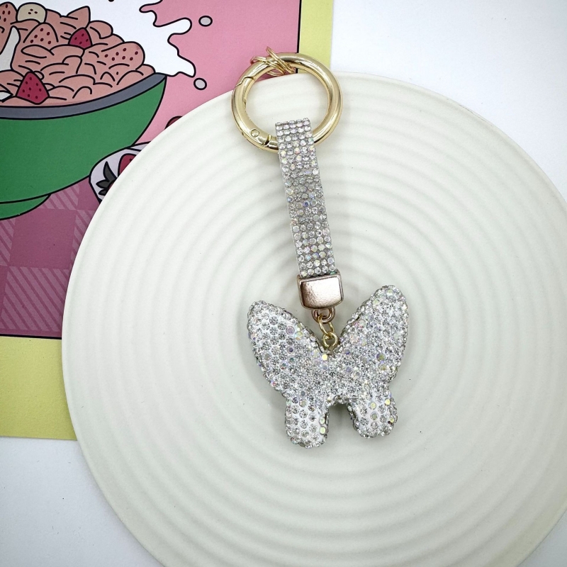 High-end Clay Full Diamond Butterfly Blak Diamond Ring Can Chain Key-Ban's Work Modna Akcesoria