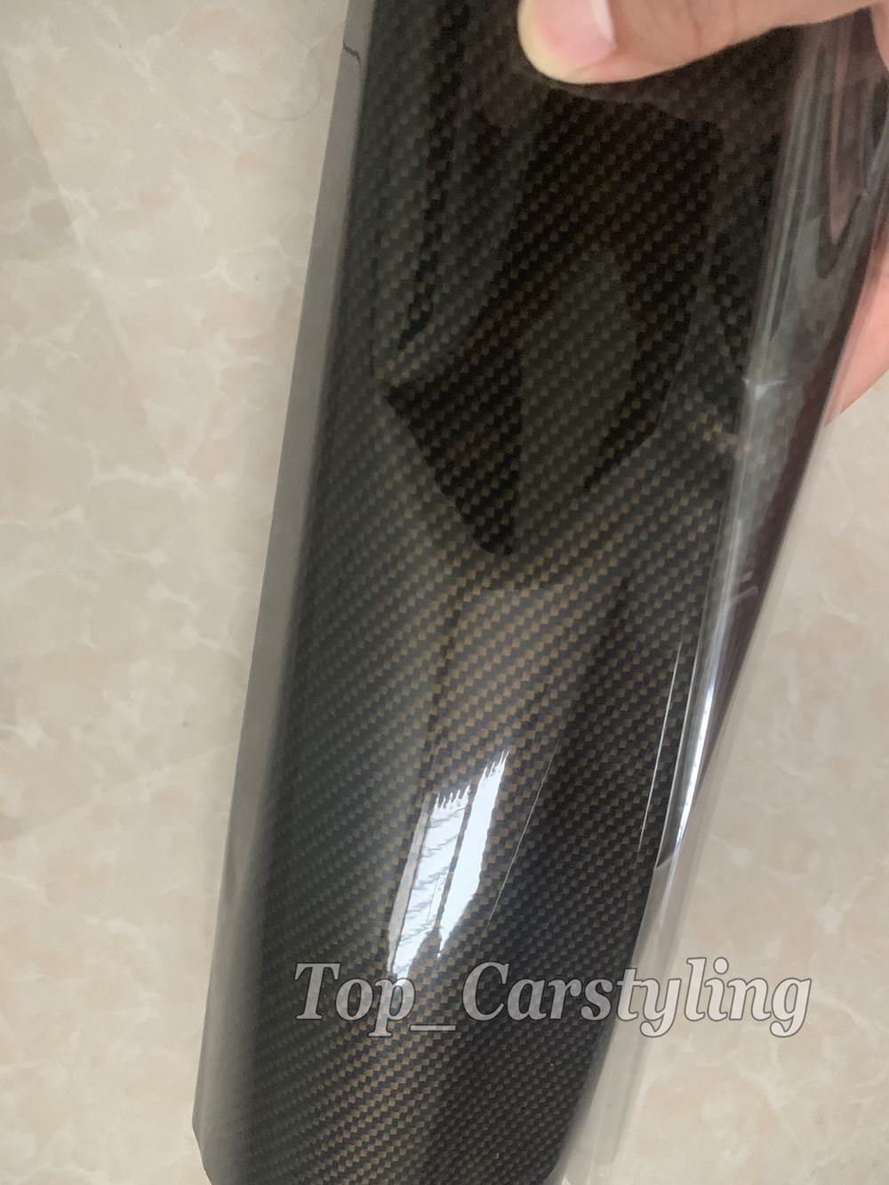 HD Ceramic Carbon Vinyl Wrap الذي يغطي فيلمًا مع إطلاق الهواء الأولي Low Tack Glue Glue Self Reshesive 42 × 18 مترًا 5 × 59 قدمًا مع بطانة الحيوانات الأليفة