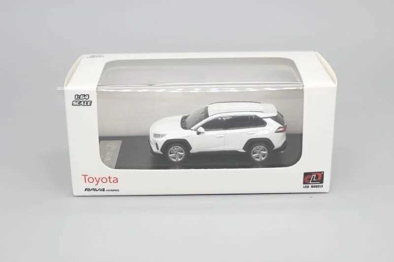 DIECAST MODEL CARS ALLOY LCD 1/64 Model samochodu sportowego RAV4 z dumą wyświetla hybrydę czwartej generacji VA40 Static Akcesoria Prezent T240513