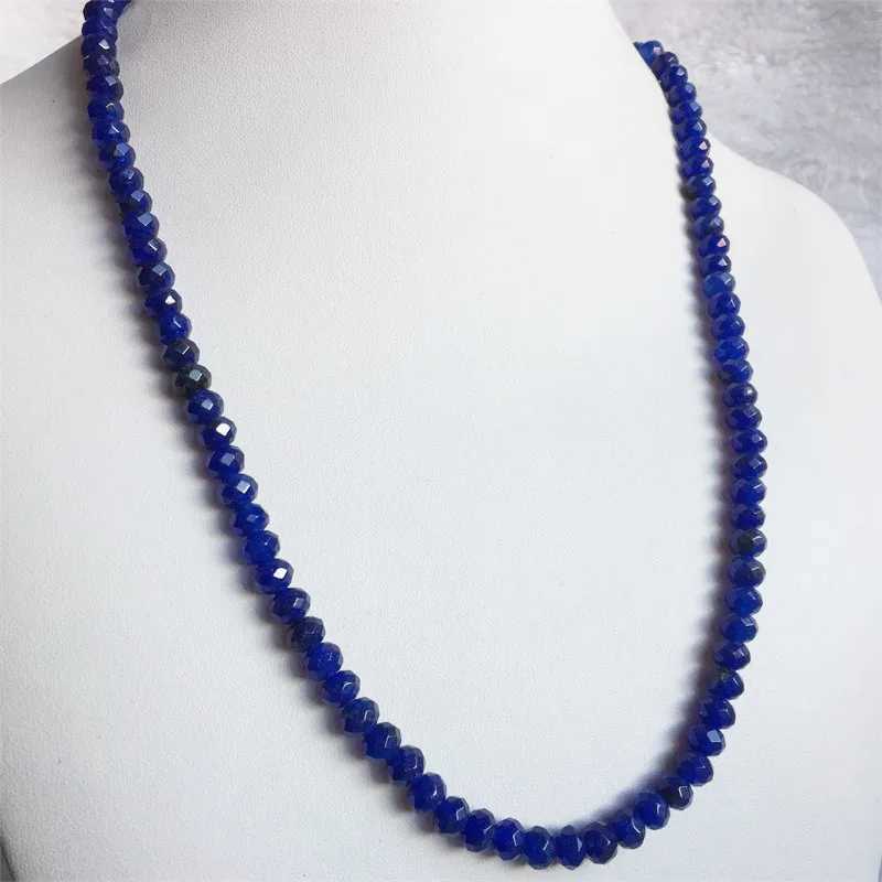 Beaded Necklaces 4 * 6mm face agate ruby and yellow jade necklace retro natural stone jewelry noble elegant and exquisite bead chain necklace d240514