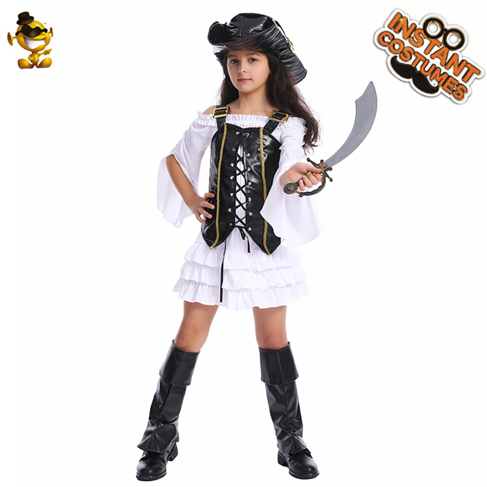 Halloween -Kostüme Mädchen Kleidung Pirate Cosplay Closty Party Kleidung Performance Kostüme für Mädchen