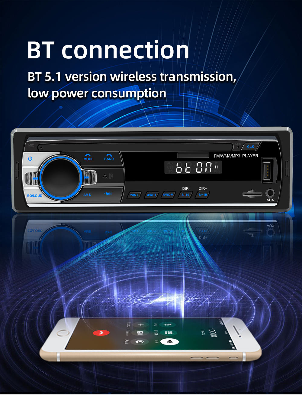 NEW Hot Sell 4*60W 12V In-Dash 1 Din Car Mp3 Player Blue tooth Multifunction JSD-520 Stereo Android Car Radio Universal