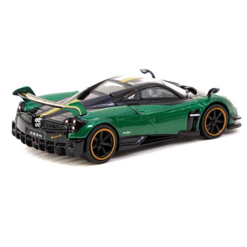 Diecast Model Cars TW 1 64 Tarmac Works Huayra BC Trifoglio Verde Alloy car model T240513