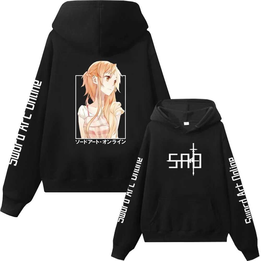 Men's Hoodies Sweatshirts Sword Art Online Anime Plus Size Hoodie Kirito And Asuna Men Women Couple Sweatshirts Harajuku Long Slve Boy And Girl Pullover T240510