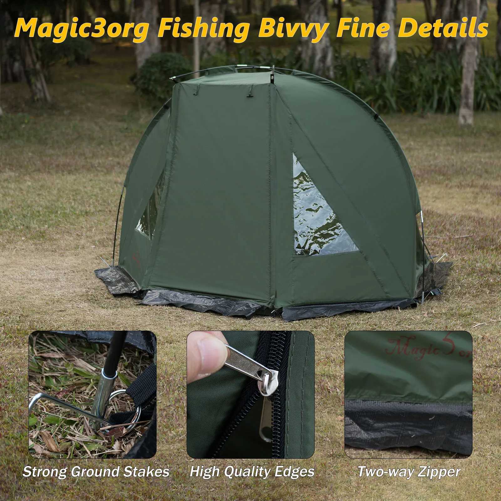 Tentes et abris 1-2 personne tente de camping en plein air utilisé pour la pêche à la carpe Bivy Hunting Travel Adventure Installation rapide étanche étanche Q240511