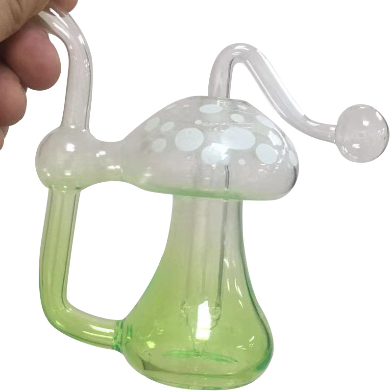 Mushroom Glass Oil Burner Bubbler Pipe Mini Bongs Glow In The Dark Percolator Water Pipes Hookah Bubblers Recycle Portable Hand Smoking Dab Rigs