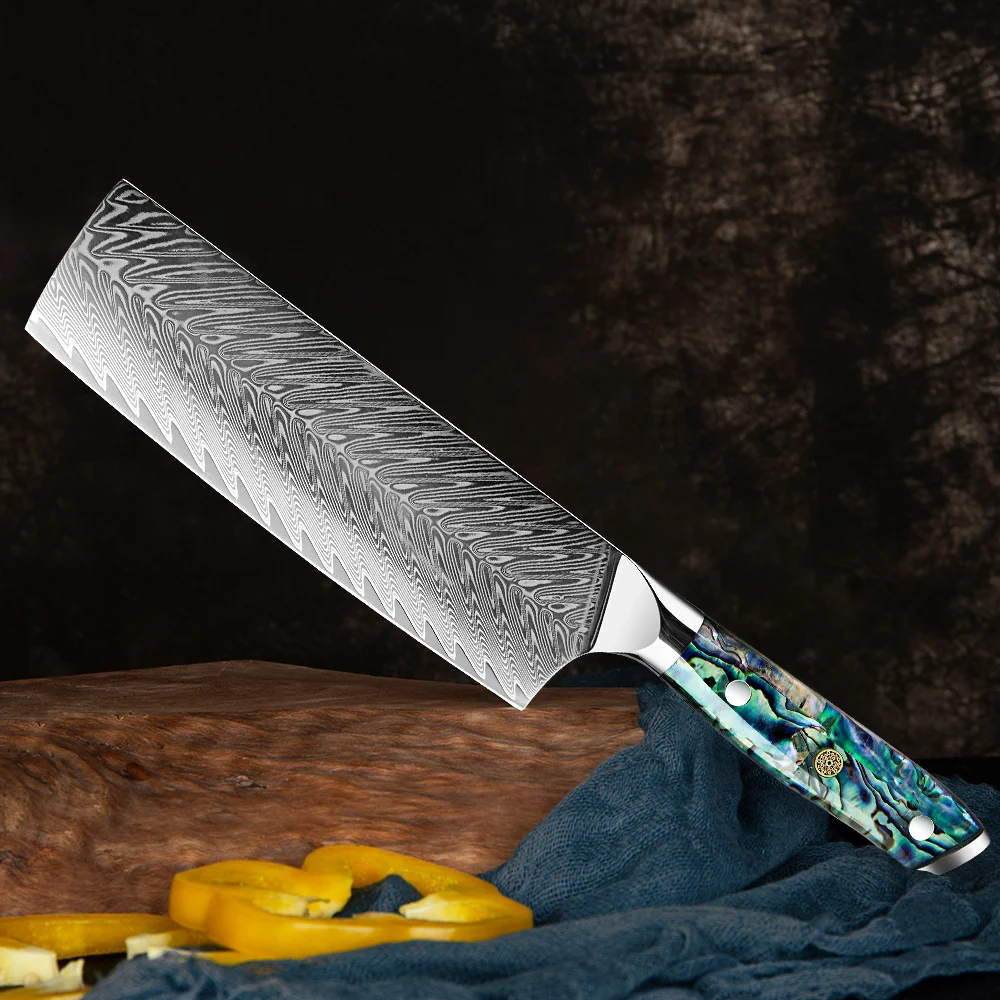 Couteau de chef Damas Pro Extra Sharp Cooking Couteau japonais Nakiri couteau à haut carbone super acier chinois petit couteau de cuisine