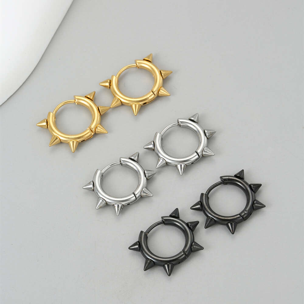 2024 Fashion Jewelry Stainless Steel Sun Pendant Delicate Lady Personality Charm Sparkle Earrings