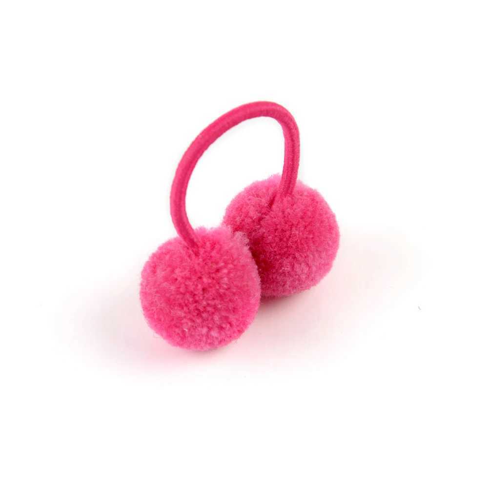 Accessoires de cheveux 14 pièces / 1,4 petite boule de double fourrure solide avec corde élastique bandeau artisanal adapté aux enfants et aux filles accessoires de cheveux D240514