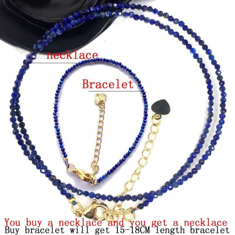 Bärade halsband Natural Crystal Agate Lapis Lazuli Bead Halsband Lämplig för kvinnor Guld Womens Short Kravik Chian Necklace Jewelry Gift D240514