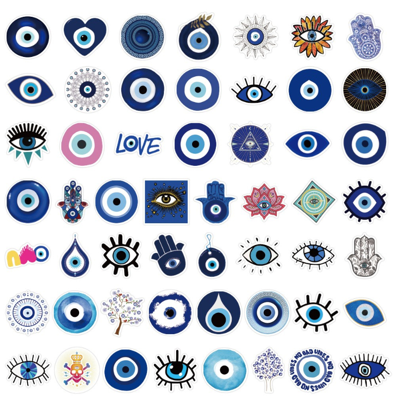 New Lucky Devil's Eye Stickers Blue Eyes Sticker evil eyes for DIY Luggage Laptop Skateboard Bicycle Decals Wholesale