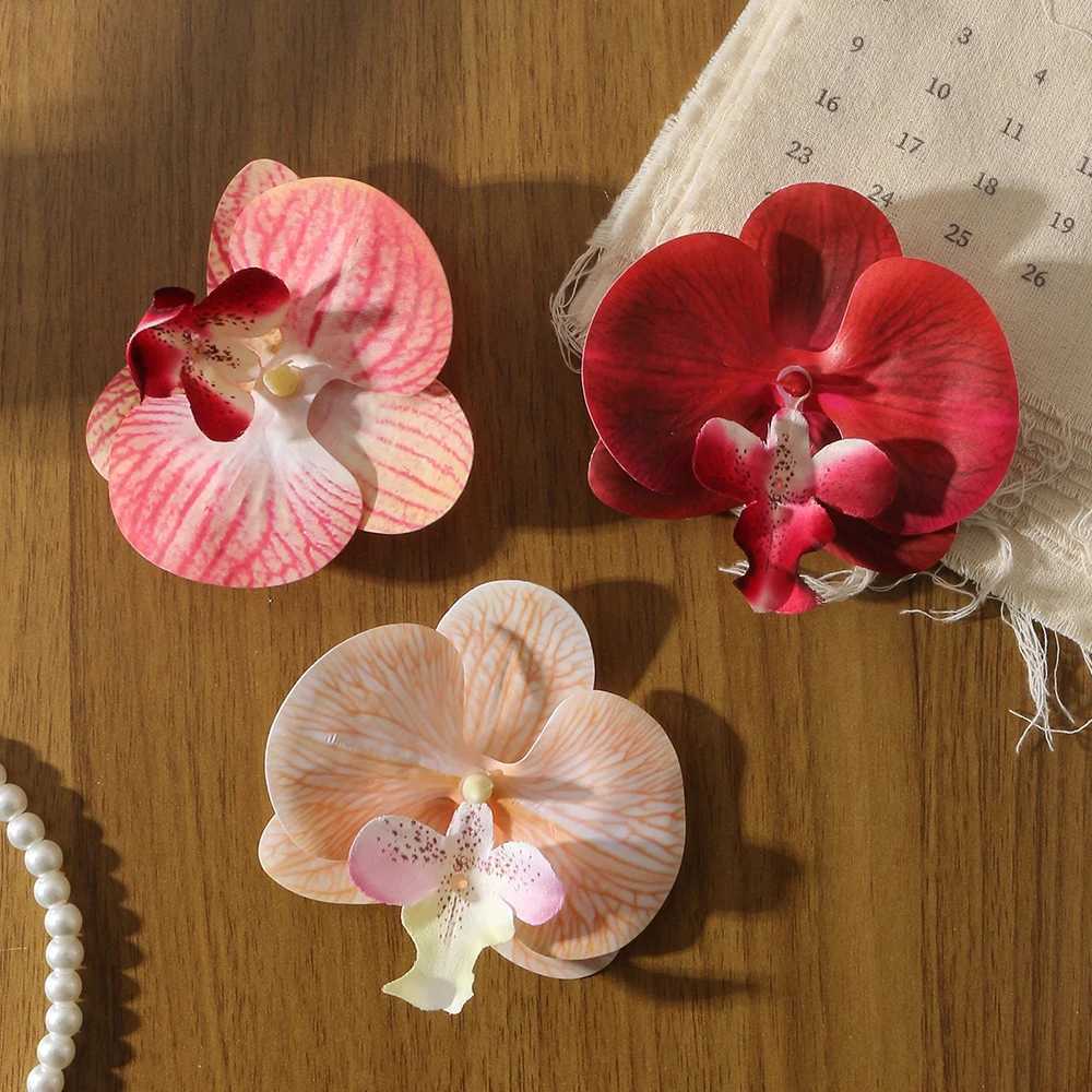 dekorative Blumen Kränze 5/Seiden Schmetterling Orchidee Künstliche Blumen für Hauszimmer Dekoration Hochzeit Dekor DIY Haarkarten Kinder schießen Requisiten