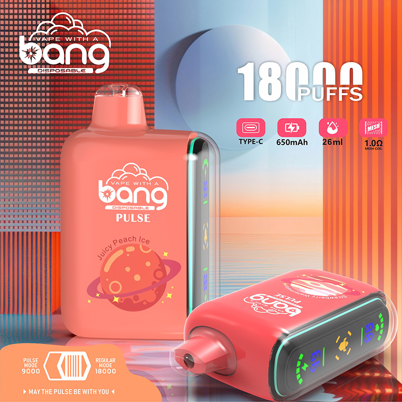 100% Original Bang Pulse 18000 18K Puff 18000 18K Smart Digital Box wiederaufladbar Einwegvolder Vape Stift e Zigarette Geek Bar Geekbar 7500 15K 15000 26ml 650mAh Batterie