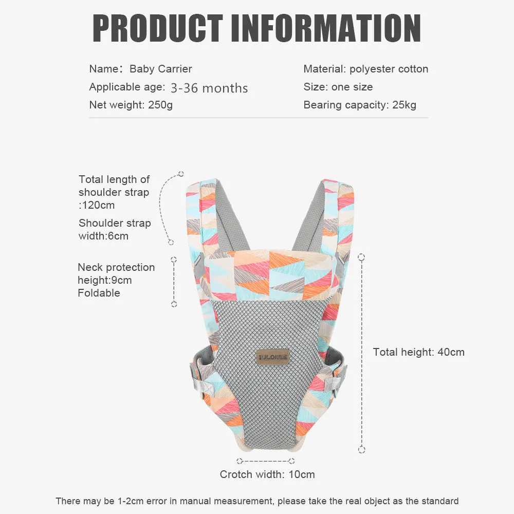 Transportörer slingrar ryggsäckar babyföremål för nyfödda wrap axelbärare ryggsäck ergonomisk känguru barn sling resor utomhus småbarn barn band sommaren y24051