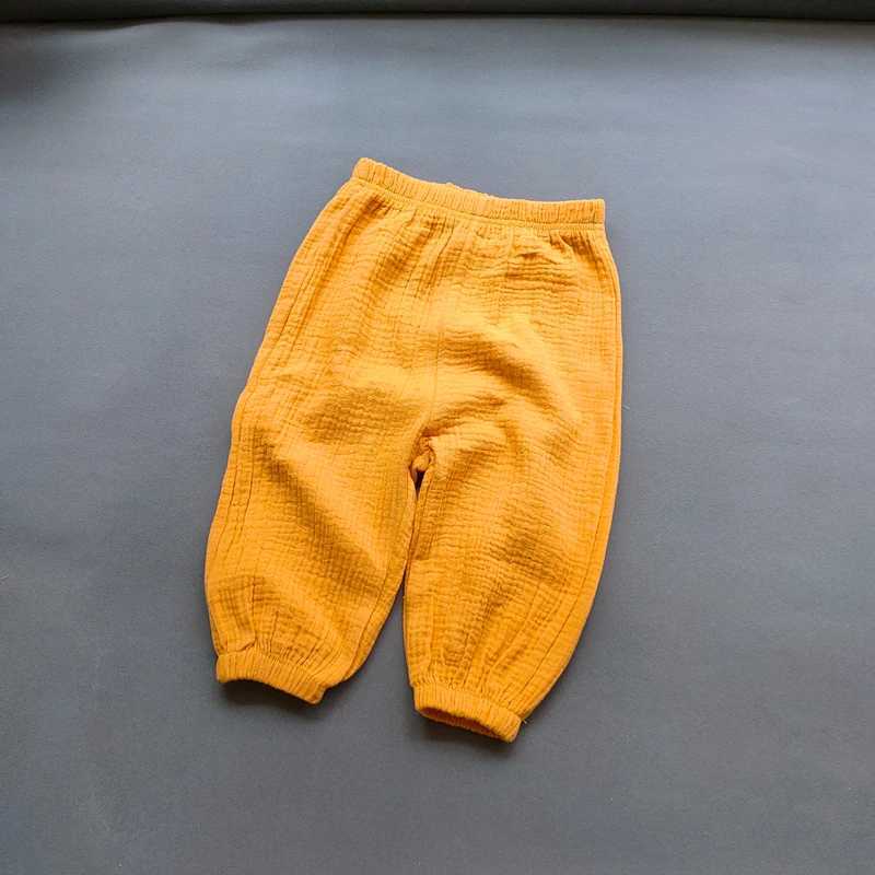 Trousers Shorts Childrens clothing summer boys and girls cotton folding loose pants baby girls casual pure cotton liposuction breathable pantsL2405L2405